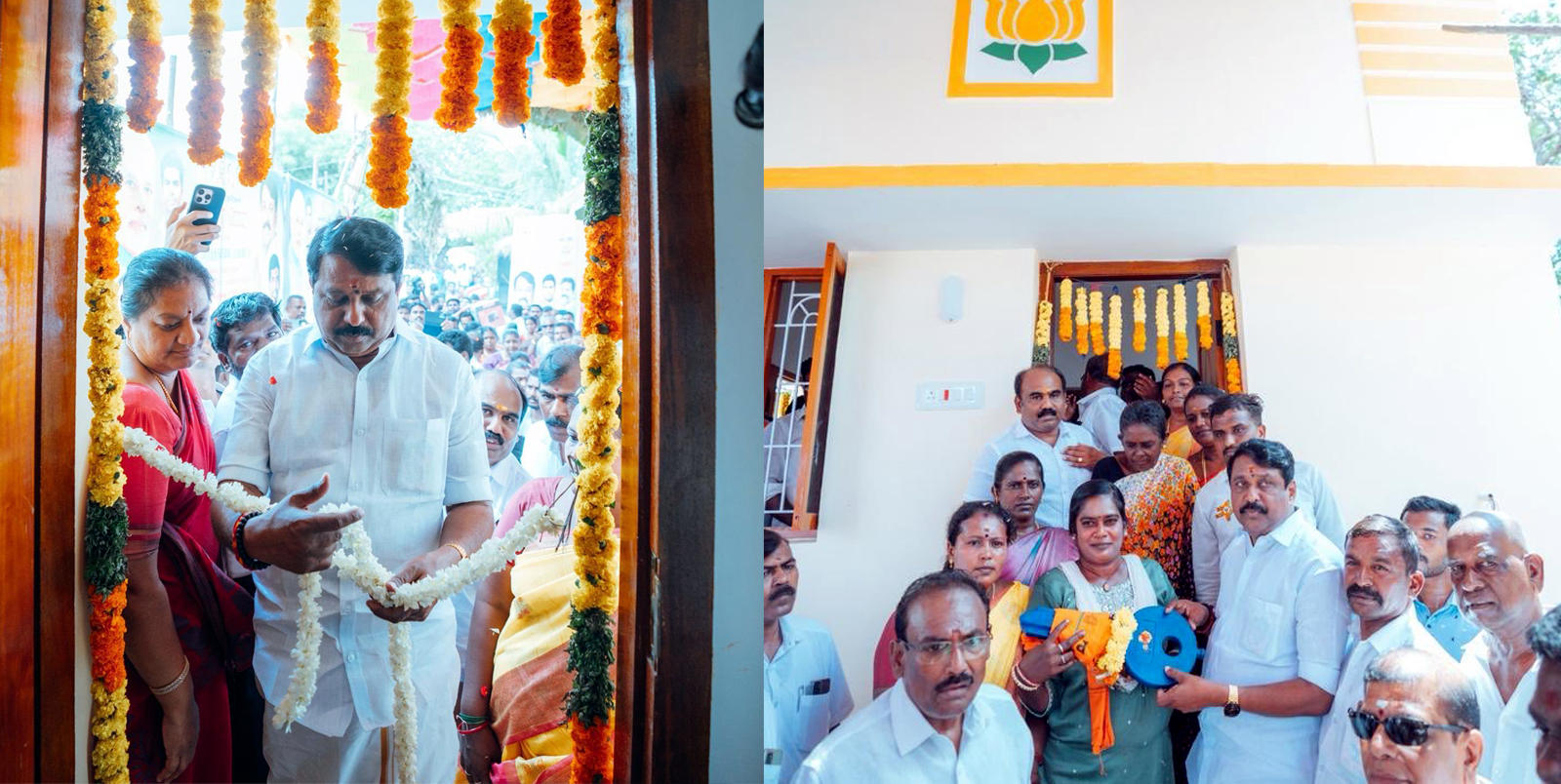 மழையால் வீடு இழந்தவருக்கு புதிய வீடு; நயினார் நாகேந்திரன் திறந்து வைத்தார்